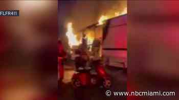 Video shows fire that engulfed mobile home in Fort Lauderdale