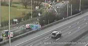 Person trapped in vehicle after three-car and lorry crash on A12 in Brentwood