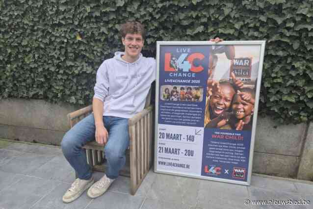 Tieltenaar Jules (22) zamelt met 30-uur durende livestream Live4Change geld in voor War Child