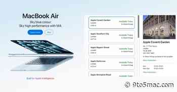 M4 MacBook Air available for immediate pickup as new Mac and iPad orders go live