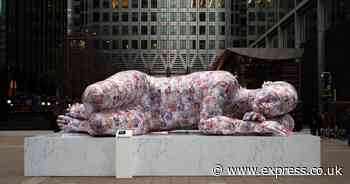 Giant sculpture in Canary Wharf warns Brits of the pitfalls of 'sleeping savings'