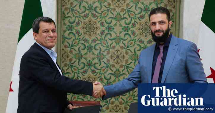 Syrian government reaches deal with Kurdish-led SDF to integrate north-east region