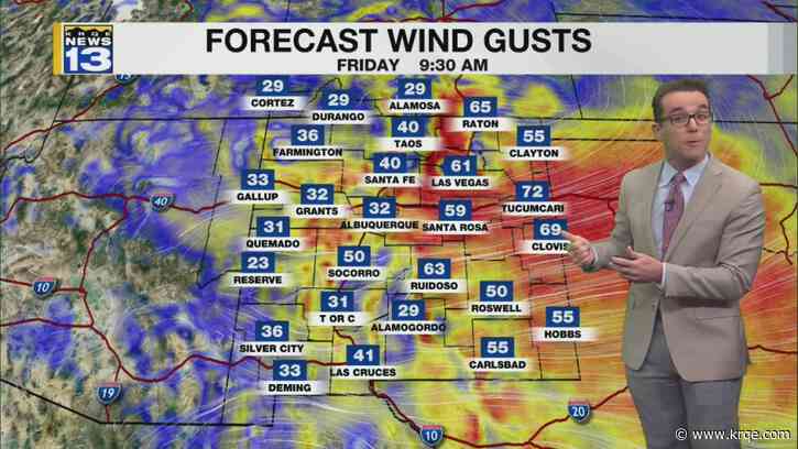 Stronger New Mexico system arrives & cooler eventually