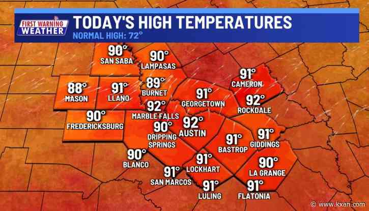HOT Day: Temperatures well above normal today