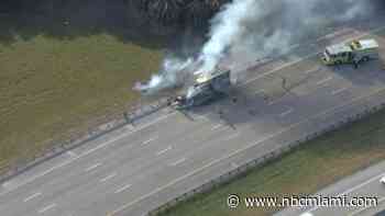 Truck fire closes portion of I-75 in Miami-Dade