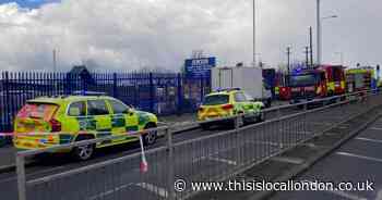 Two in hospital after crash near Dagenham station with road CLOSED