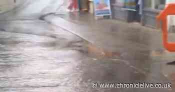 See water gushing down Durham City street after burst main causes 'major leak'