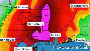 Everyone's making the same joke about weather map showing odd-shaped storm set to 'penetrate' the South