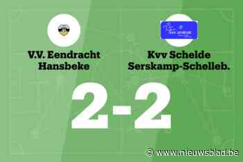 Eendracht Hansbeke en KVV Schelde delen de punten