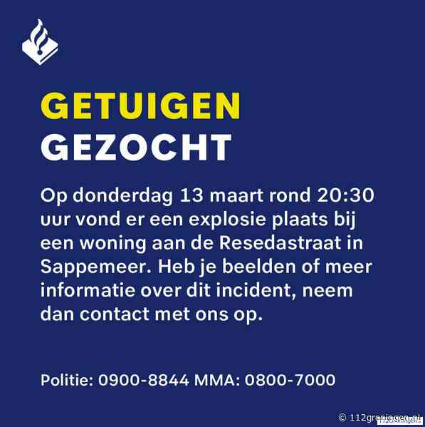 Straat vol rook na forse explosie in Sappemeer, getuigen en beelden gezocht (Video)