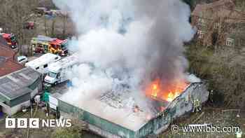 Bike workshop badly damaged in huge fire