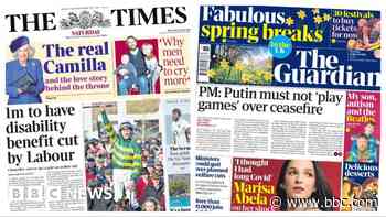 The Papers: 'Benefit cut for 1m' and 'Putin must not play games'