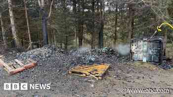 Crews called as dumped batteries 'explode' in fire