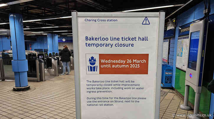 Charing Cross tube station’s Trafalgar Square entrance to close for the summer