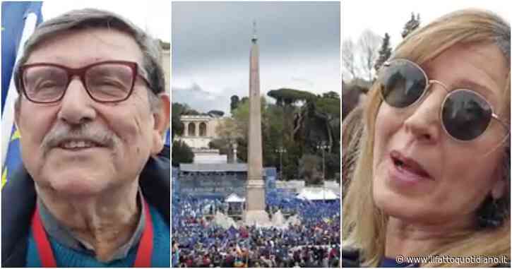 Manifestazione per l’Europa, le voci da piazza del Popolo: “M5s? Un errore non partecipare, qui solo bandiere della pace e dell’Ue”