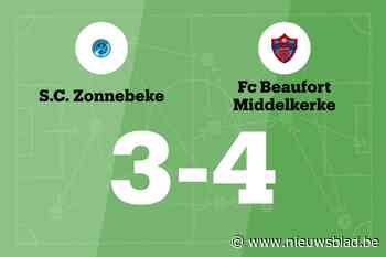 SC Zonnebeke verliest thuis met een doelpunt verschil van FC Beaufort