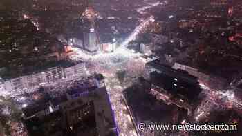 Dronebeelden tonen massaal protest in Servische hoofdstad Belgrado