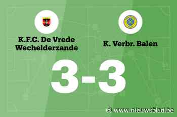 Balen sleept gelijkspel uit de brand in de uitwedstrijd tegen Wechelderzande