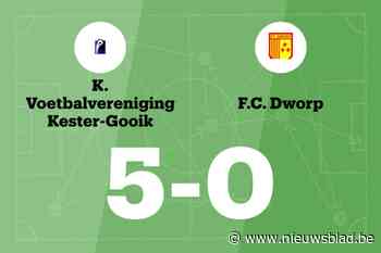 Kester-Gooik B verslaat Dworp B met 5-0
