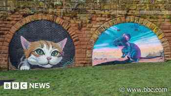 Cat and mouse murals painted at park to attract public