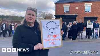 Protest over cruelty allegations at abattoir