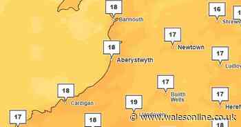 Met Office weather maps show the hottest places in Wales this week as temperatures head towards 20 degrees