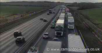 Live A14 Godmanchester updates as 'police incident' sees traffic come to standstill near Cambridge