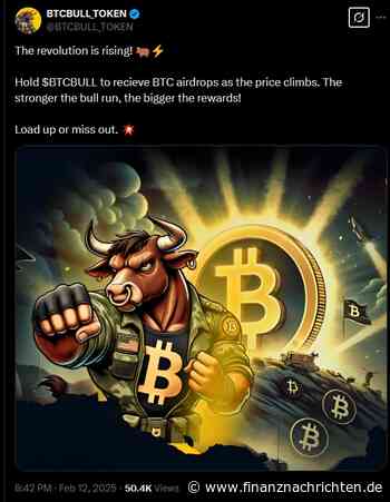 Bitcoin wieder bei 83.500 $, während BTC Bull Token 3,7 Mio. $ erzielt