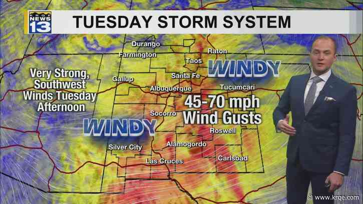 High winds, blowing dust returns Tuesday