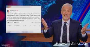 Jon Stewart Isn’t Falling for Trump’s Golf Tournament ‘Win’