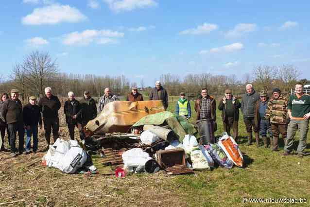 Zwerfvuilactie van jachtgroepen brengt zowat inhoud van vrachtwagen aan sluikstort en zwerfvuil op