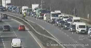 A2 closes after 'large oil spillage' in Dartford