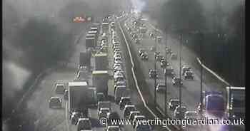 Delays on M62 in Warrington following rush hour crash