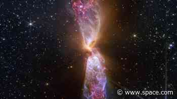 This butterfly-shaped nebula owes its structure to 2 chaotic young stars