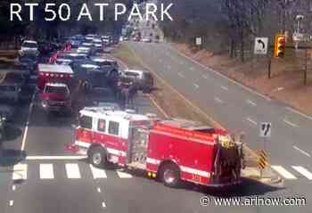 Rear-end crash damages four vehicles, blocks lanes on Route 50