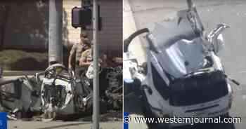 Stunning Crash Sees Police Cruiser Literally Cut in Two