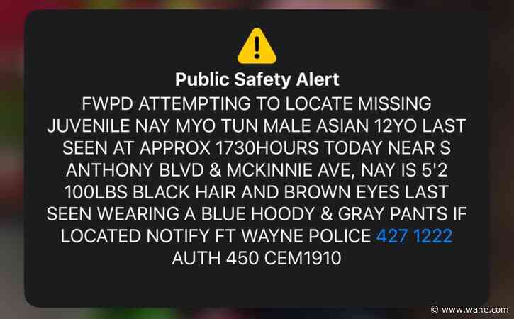 FWPD search for missing 12-year-old boy continues