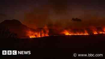 Weekend wildfire burning moorland dies down