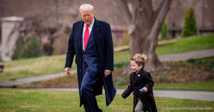 Trump's Weird Gestures and Little Boy He's With Confuse Reporters, Then They Realize What He's Trying to Tell Them