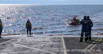 Stranded pedal bikers rescued from rising tide near Hilbre Island
