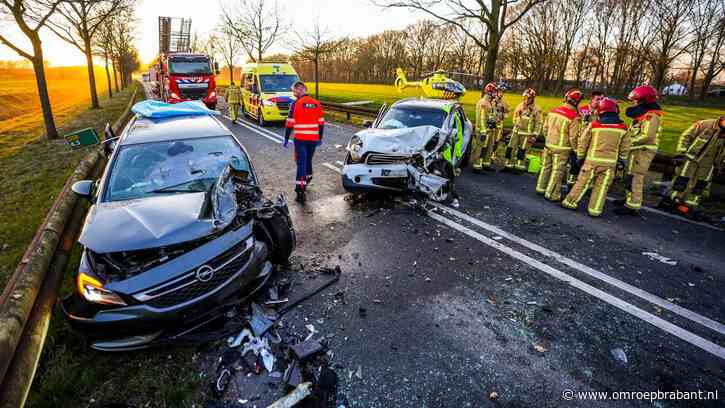 Hond overleden bij frontale botsing, inzittenden uit auto's bevrijd