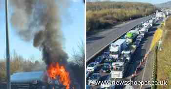 LIVE as 'lorry fire' BLOCKS A21 and M25 with 50 minute delays