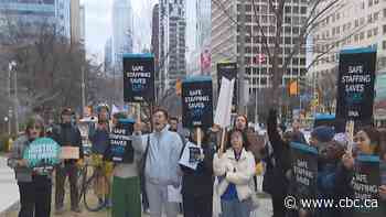 Hundreds of nurses rally outside Ontario hospitals to demand safer staffing levels