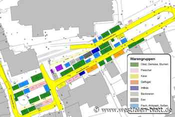 Stände auf dem Wochenmarkt rücken dichter zusammen