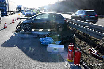Aktuell noch Verkehrsunfall auf der B 10 - Lkw quer auf der Fahrbahn - großes Aufgebot an Einsatzkräften