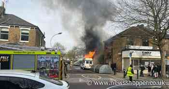 WATCH as smoke billows from burning van in quiet East Dulwich street