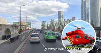 Air ambulance flown in after woman hit by bus on south London bridge