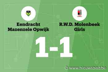 Mazenzele Opwijk B blijft in problemen na gelijkspel tegen RWDM Girls B