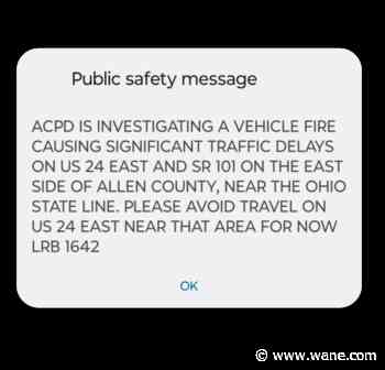 PSA issued after vehicle fire ties up traffic on US 24 and SR 101