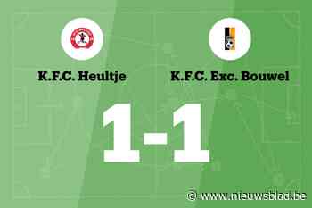 L. Syen redt punt voor K.F.C. Exc. Bouwel tegen Heultje